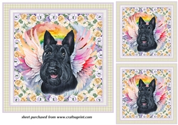 3 Scottish Terrier sympathy card fronts/toppers 1