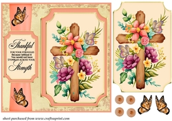 Floral cross card front A