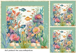3 Floral fish card fronts/toppers 2