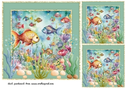 3 Floral fish card fronts/toppers 5