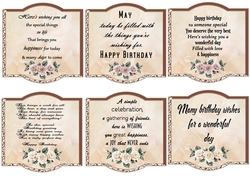 6 Rose Birthday sentiment toppers