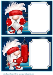 2 Boxing gnome card fronts/toppers