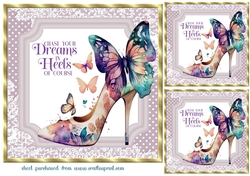 3 Chase your dreams butterfly shoe card fronts/toppers 1