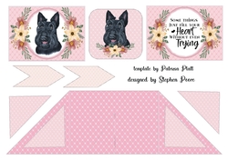 Pink floral dog criss cross card 1
