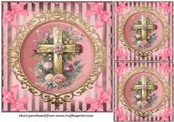 3 Floral cross card fronts/toppers 1