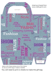 Blue denim word art gift bag 4