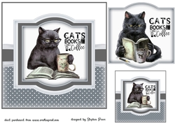 Cats books and coffee card front 1