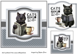 Cats books and coffee card front 2