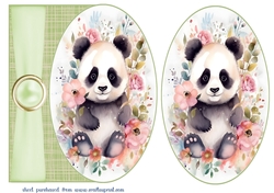 Cute baby panda card front