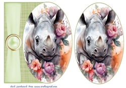 Cute baby rhino card front