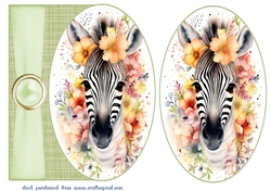 Cute baby zebra card front
