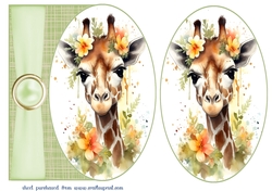 Cute baby giraffe card front
