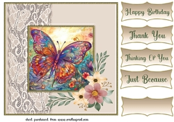 Colourful butterfly card front 7