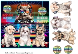 Pups silent disco card front