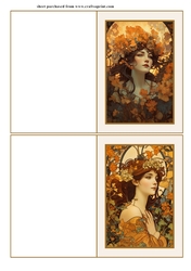 2 Vintage orange lady notelets 1