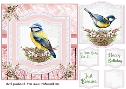 Cherry blossom bird card front 1