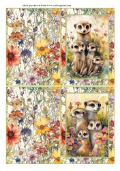 2 Floral Meerkat notelets 1