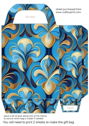 Blue and gold patterned gift bag 5