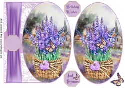 Lavender basket card front(oval)