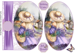 Lavender girl card front(oval)