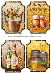 4 Beer themed toppers