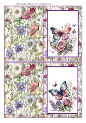2 Purple butterfly notelets(with room for message) 2