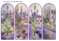 4 Lavender sprig bookmarks/toppers