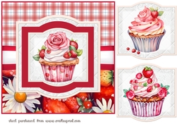 Strawberry cake card front 4