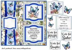 2 Panel blue butterflies card front 1