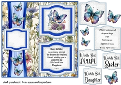 2 Panel blue butterflies card front 3