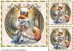 3 Princess fox card fronts/toppers 1