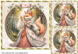 3 Princess fox card fronts/toppers 4