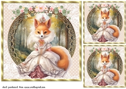 3 Princess fox card fronts/toppers 5