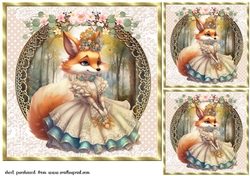 3 Princess fox card fronts/toppers 6