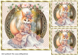 3 Princess fox card fronts/toppers 7