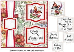 2 Panel red butterfly card front