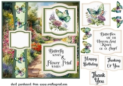 2 Panel green butterfly card front 2