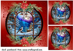3 Christmas stained glass card fronts/toppers 1