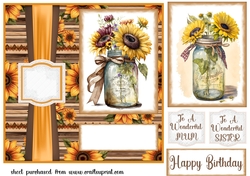 Sunflowers in jar card front 3