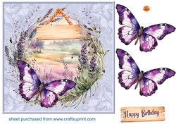 Lavender butterfly card front 4