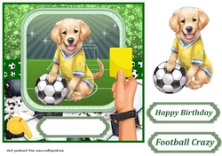 Football crazy dog card front 13