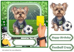 Football crazy dog card front 20