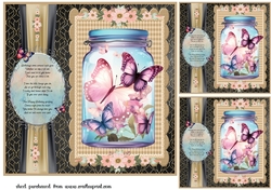 3 Butterfly birthday card fronts/toppers 5