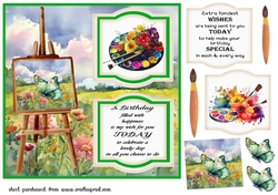 2 Panel Birthday painting card front 3