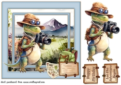Wanderlust dino card front