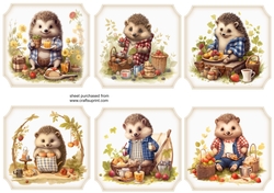 6 Picnic hedgehog toppers
