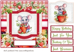 Strawberry mouse card front 1