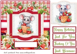Strawberry mouse card front 2