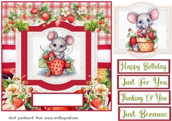 Strawberry mouse card front 3