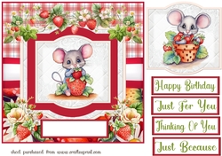 Strawberry mouse card front 4
